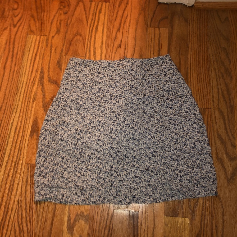 Pale blue floral mini skirt